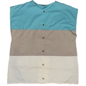 Vintage striped snap vest